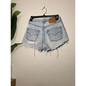 Levi Cut Off Distressed 501 Shorts
